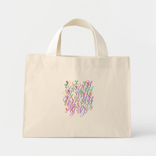 Letter Confetti "Y" Mini Tote Bag (Front)