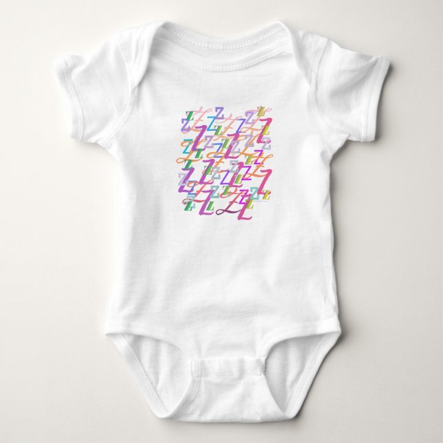 Letter Confetti "Z" Baby Romper Bodysuit (Front)
