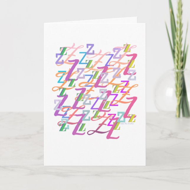 Letter Confetti "Z" Card (Front)