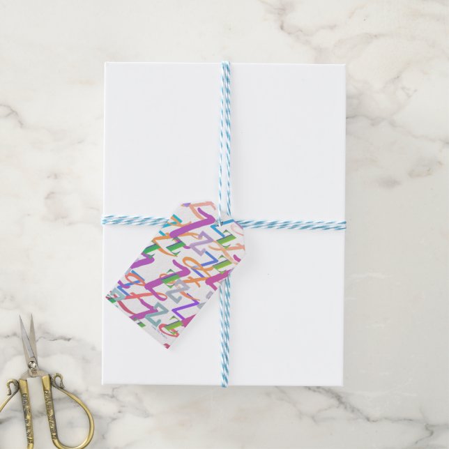 Letter Confetti "Z" Gift Tags (With Twine)