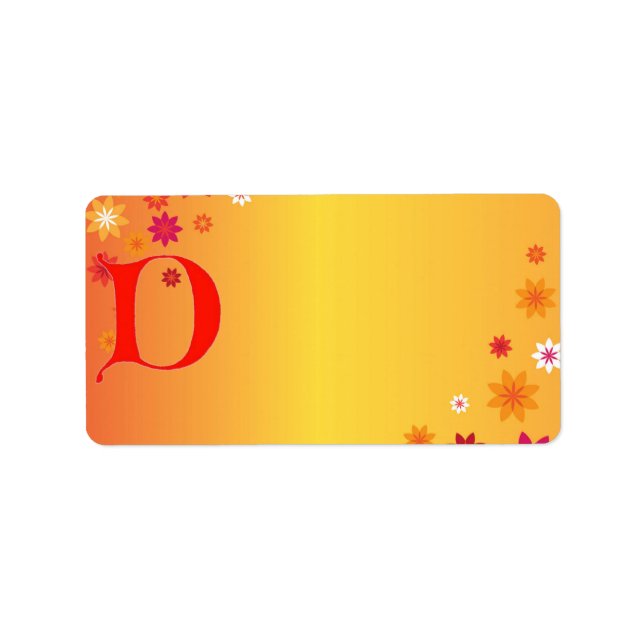 Letter D Address Label (Front)