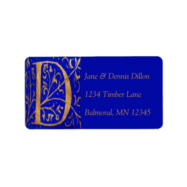 Letter "D" Address Labels (Front)
