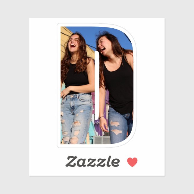 Letter D Alphabet & Photo Custom-Cut Vinyl Sticker (Creator Uploaded)