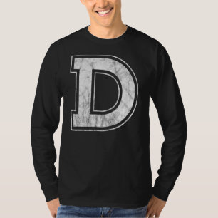 Letter D Capital Alphabet Monogram Initial T-Shirt