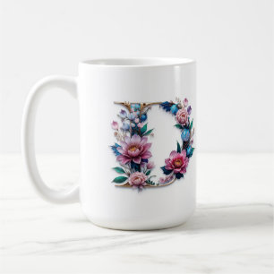 Letter D Coffee Mug – Floral Design for Gifting