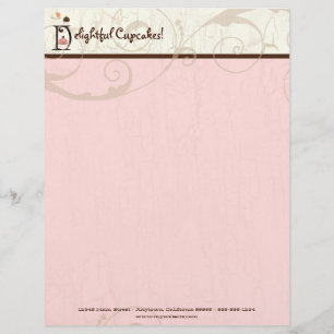 Letter D Cupcake Business Letterhead Template