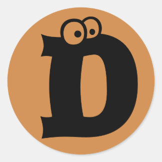 Letter D Eyeballs Alphabet by Janz Peru Gold Classic Round Sticker