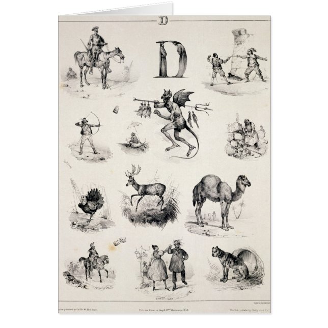 Letter D from an alphabet primer, 1832 (Front)