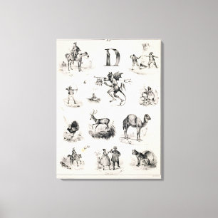 Letter D from an alphabet primer, 1832 Canvas Print