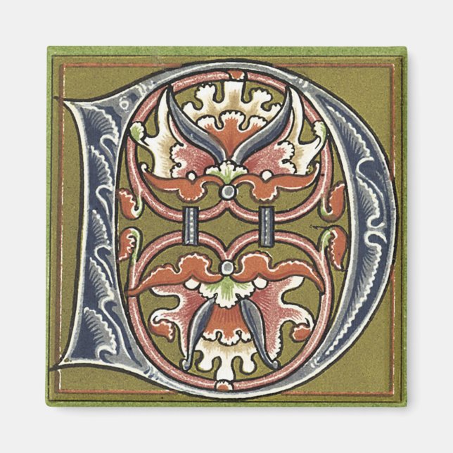 Letter 'D' in Colour - Magnet (Front)