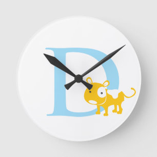 Letter D Initial Clock