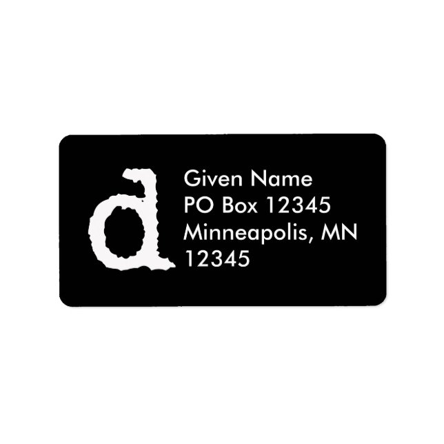 Letter D Label (Front)