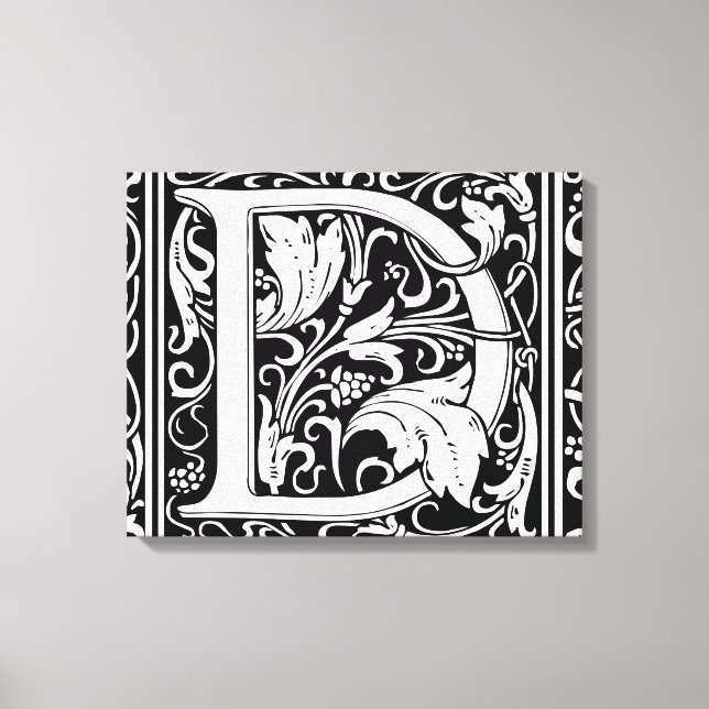 Letter D Mediaeval Monogram Art Nouveau Canvas Print (Front)