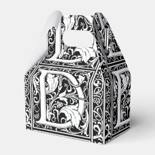 Letter D Mediaeval Monogram Art Nouveau Favour Box