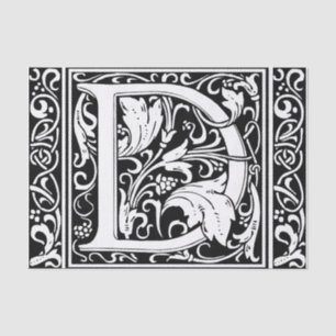Letter D Mediaeval Monogram Art Nouveau Tissue Paper
