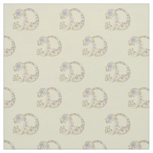 Letter D monogram decorative text custom fabric