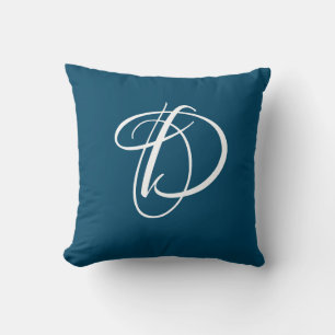 Letter D Monogram Initial Custom Cushion