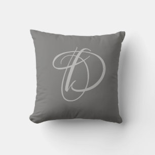 Letter D Monogram Initial Custom Cushion