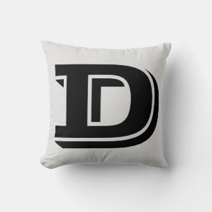 LETTER D MONOGRAM PILLOW