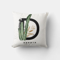 Letter D Monogram | Tropical Cactus Personalized