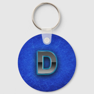 Letter D - neon blue edition Key Ring