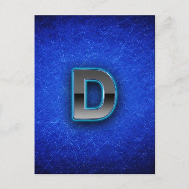 Letter D - neon blue edition Postcard (Front)