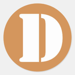Letter D Peru Gold Stencil Alphabet by Janz Classic Round Sticker