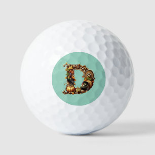 Letter D Thanksgiving style gift Golf Balls