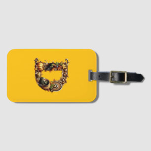 Letter D Thanksgiving style gift  Luggage Tag
