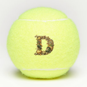 Letter D Thanksgiving style gift  Tennis Balls