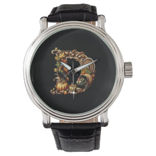 Letter D Thanksgiving style gift  Watch