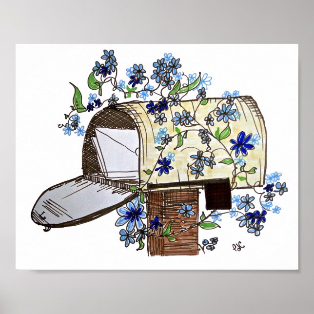 Letter Delivery Mailbox Art Poster (Front)