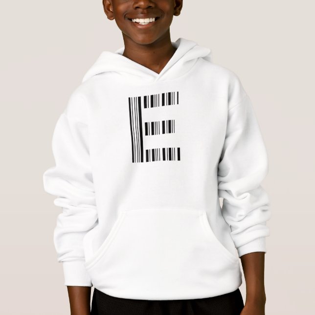 LETTER E BAR CODE First Initial Barcode Pattern (Front)