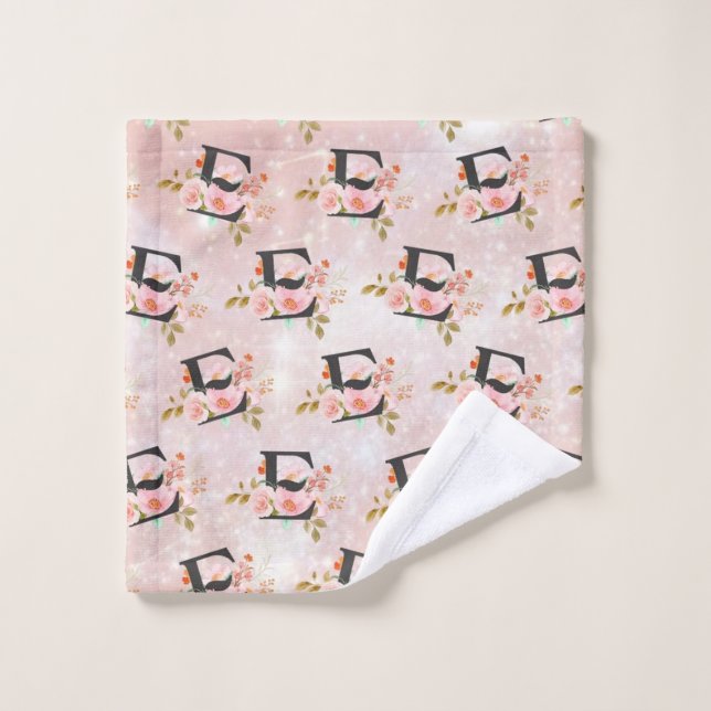 Letter E Bath Towel Set (Wash Cloth)