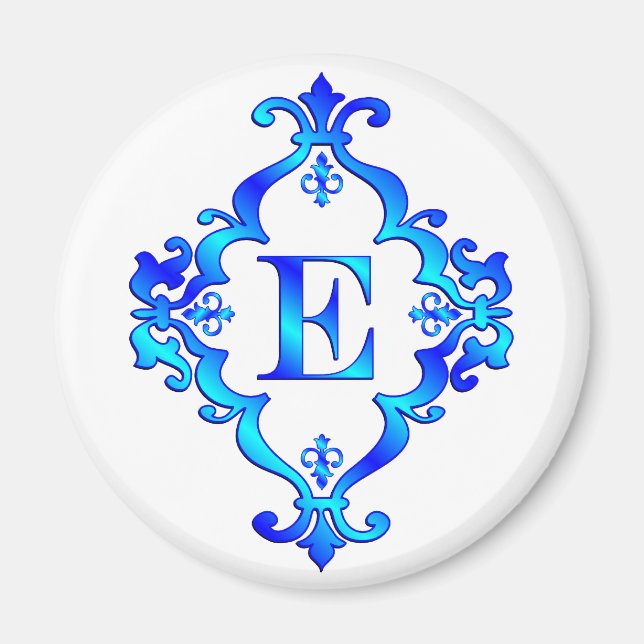 Letter E Blue Magnet (Front)