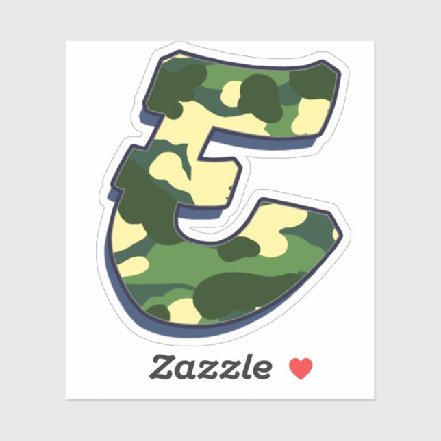 Letter E - Camo Green (Sheet)