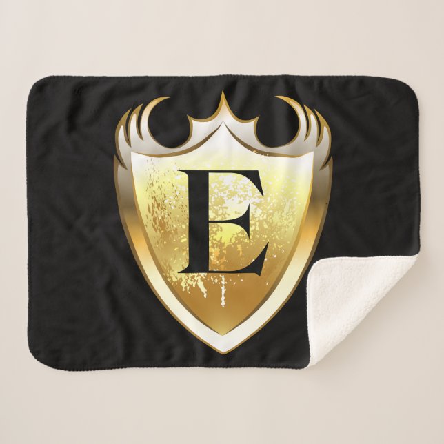 Letter E Capital Alphabet Sherpa Blanket (Front (Horizontal))