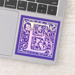 Letter E Colourful Vintage First Letter Gradient