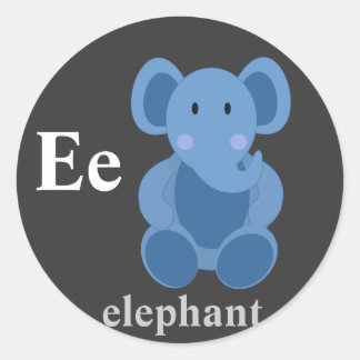 Letter E elephant Stickers