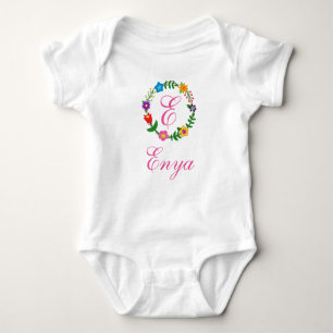 Letter E, Enya, Flowers Customisable Bodysuit