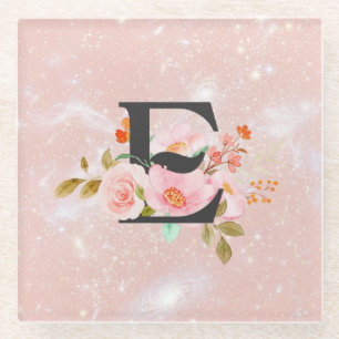 Letter E Glass Coaster