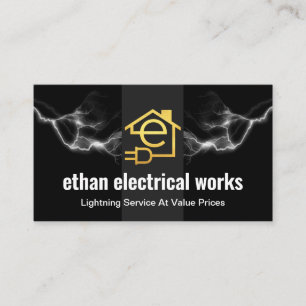 Letter-e Home Electrical Lightning Frame Business Card