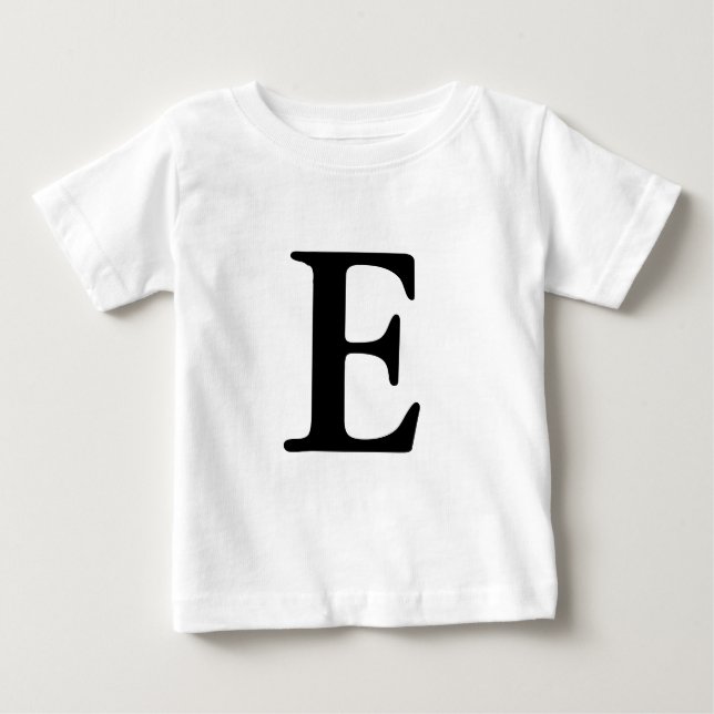 Letter E initial monogrammed t shirt (Front)