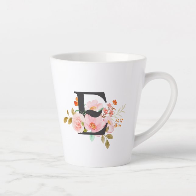 Letter E Latte Mug (Right)