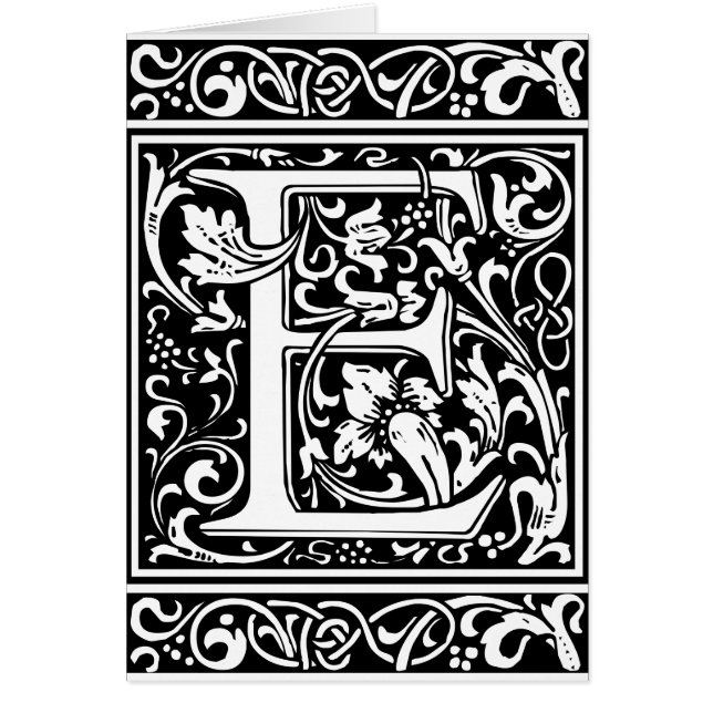 Letter E Mediaeval Monogram Art Nouveau (Front)