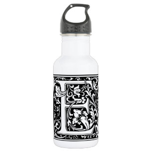 Letter E Mediaeval Monogram Art Nouveau 532 Ml Water Bottle