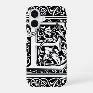 Letter E Mediaeval Monogram Art Nouveau iPhone 16 Case