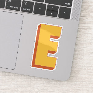 Letter E Monogram, Bold 3D Type Font Initial