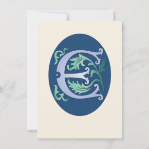 Letter E Monogram Fleur de lis Invitation