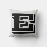 LETTER E MONOGRAM PILLOW